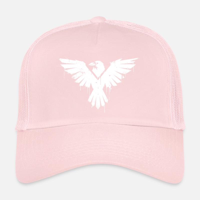 Graffiti d’oiseau noir et blanc Casquette trucker 