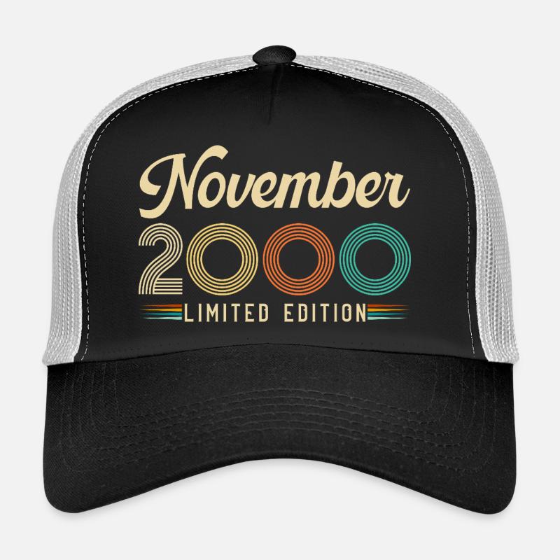 November 2000 Vintage Retro Geburtstagsgeschenk - Trucker Cap - Schwarz/Steingrau
