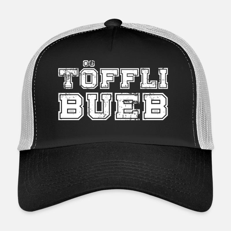 Töfflibueb College Style Distressed Trucker Cap