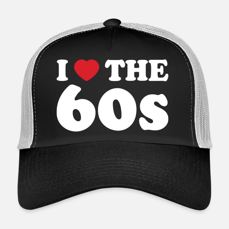 I Love Heart Sixties Retro Typography Trucker Cap