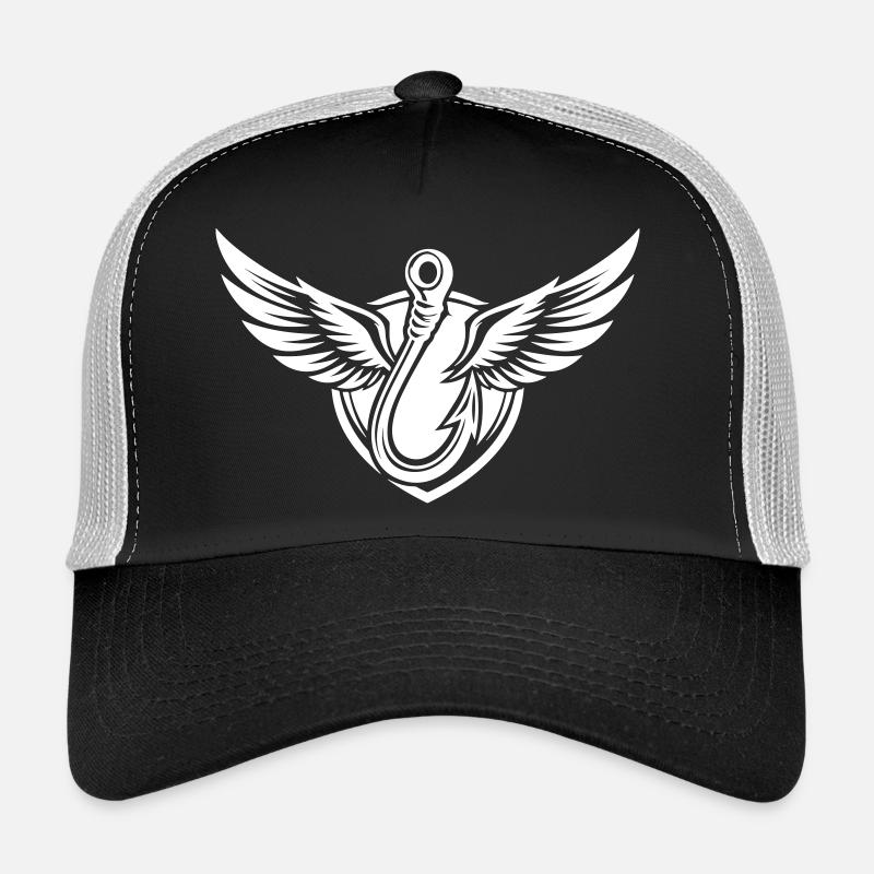 Icône d’hameçon à pêche Logo de pêche Casquette trucker 