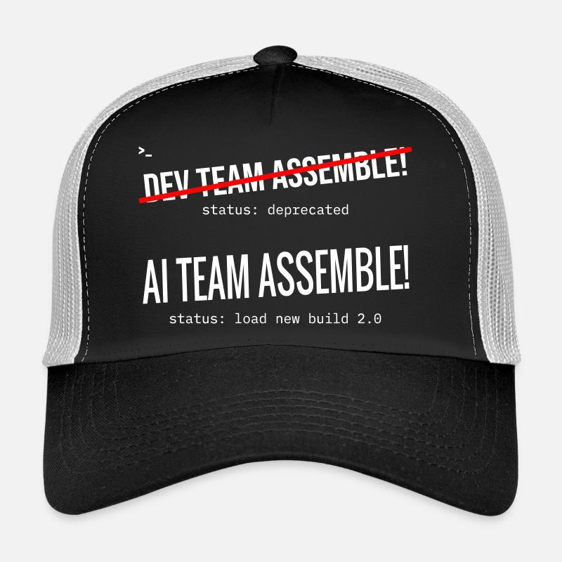 AI Team Assemble – Typography - Trucker Cap - black/stone grey