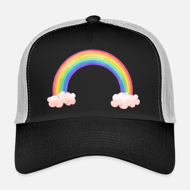 Arc arc-en-ciel avec nuages Casquette trucker 