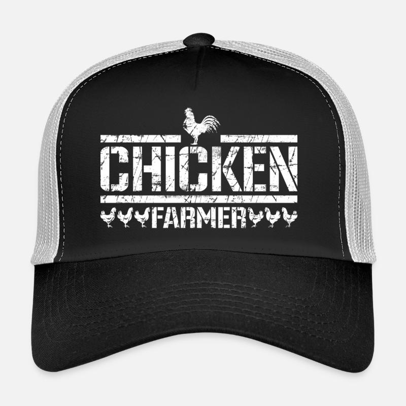 Chicken and rooster - chicken farmer Trucker Cap