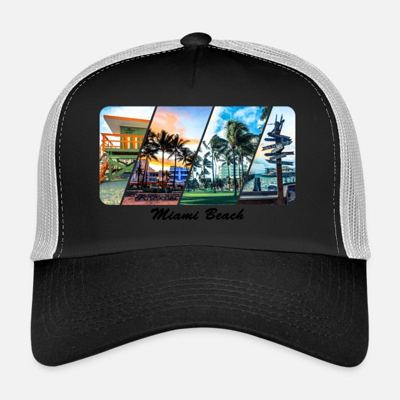 Miami Beach - Casquette trucker  - noir/gris pierre