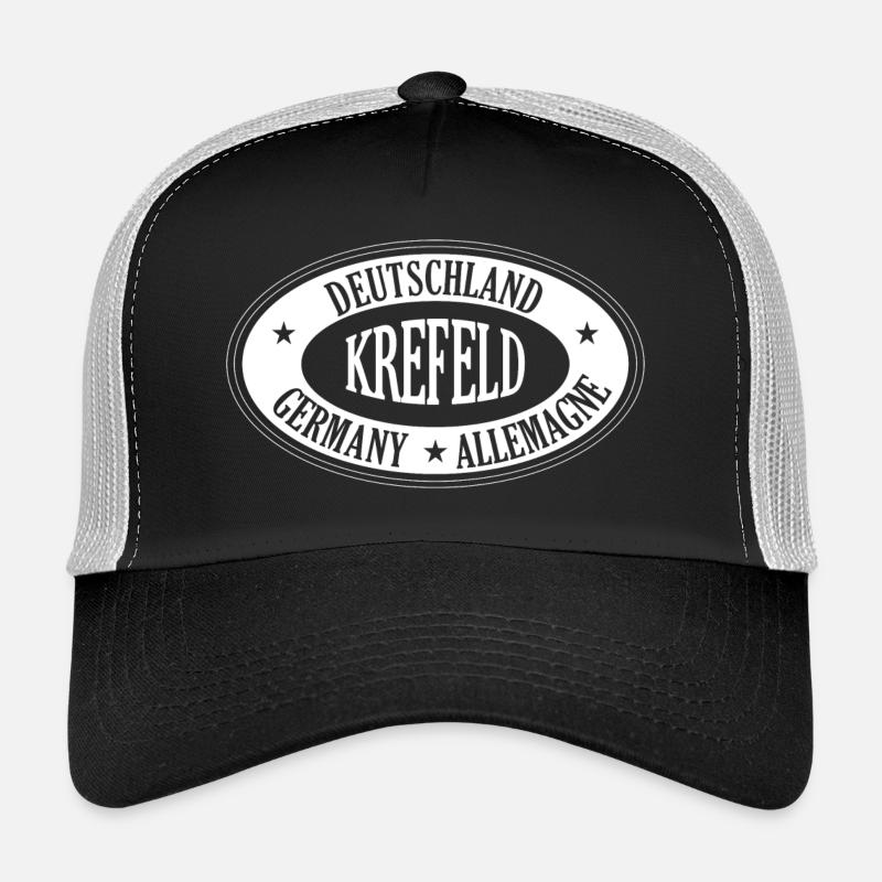 KREFELD Städte Shirt - Trucker Cap - Schwarz/Steingrau