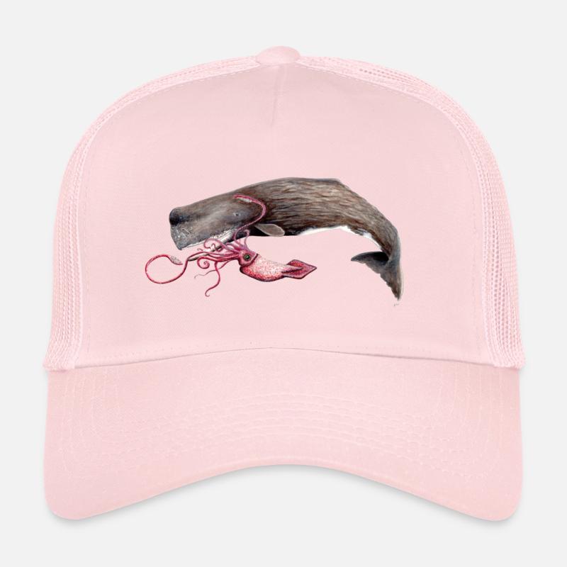 Sperm Whale with Squid - sperm whale - Cachalot Trucker Cap