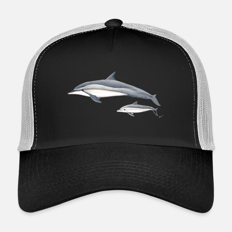 Spinner Delphin - Langschnauzendelfin - dauphin - Trucker Cap - Schwarz/Steingrau
