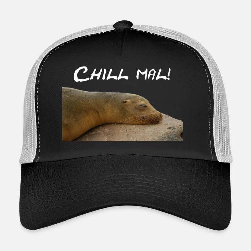 Robbe Chillt auf Stein Trucker Cap