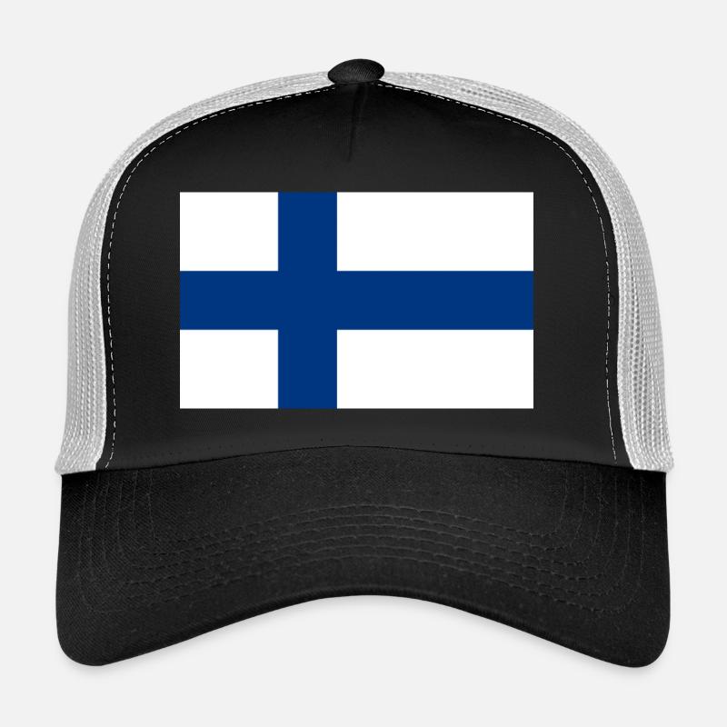 Finnische Flagge - Trucker Cap - Schwarz/Steingrau