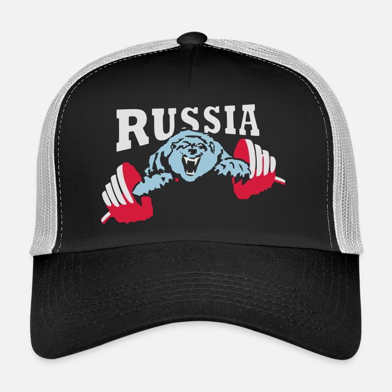 Russie ours - Casquette trucker  - noir/gris pierre