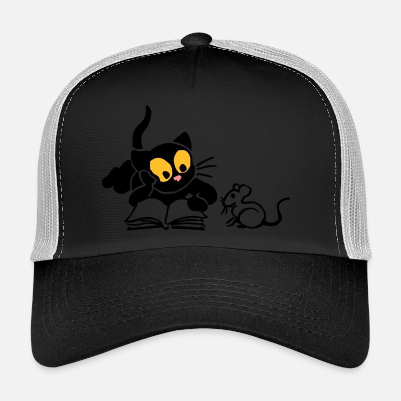 Kitten reading Trucker Cap