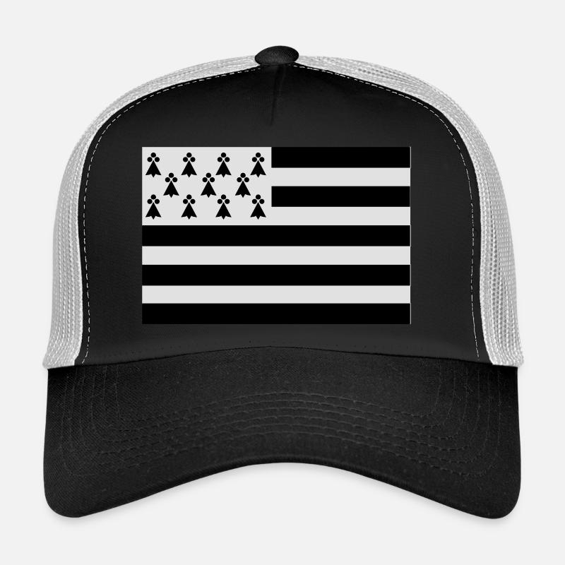 Drapeau Bretagne original - Casquette trucker  - noir/gris pierre
