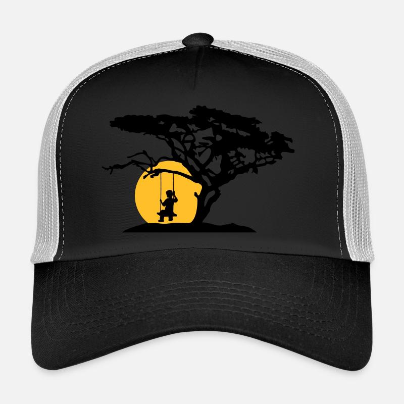 sun silhouette tree africa savanna lonely trauri Trucker Cap