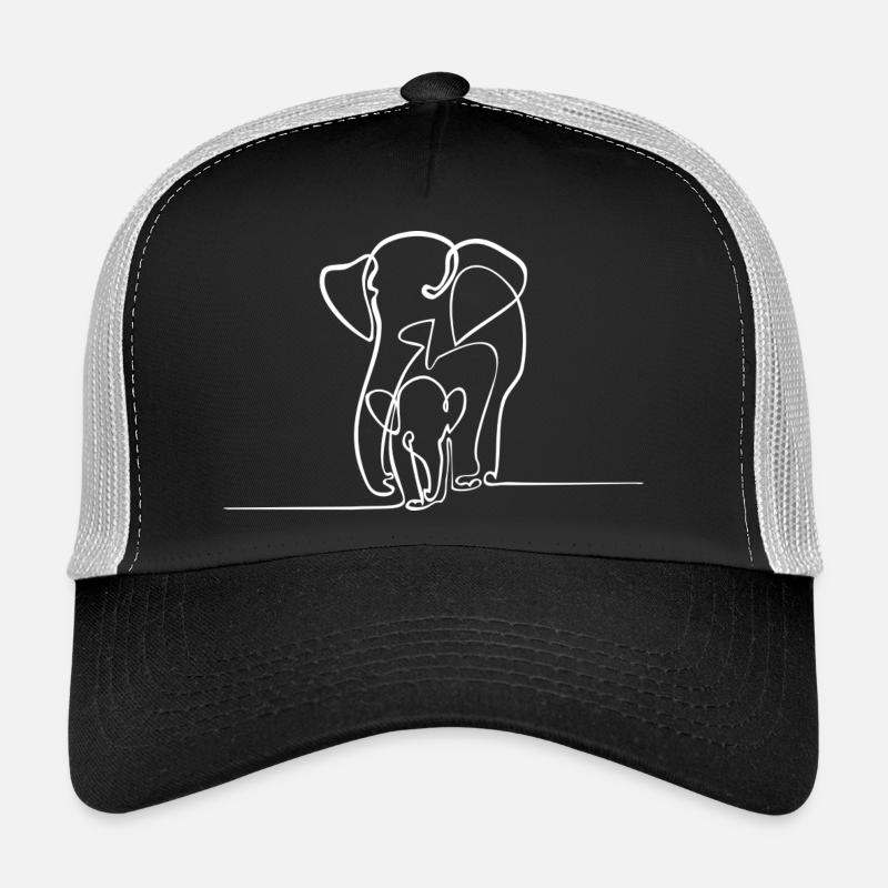 Elefanten - Trucker Cap - Schwarz/Steingrau