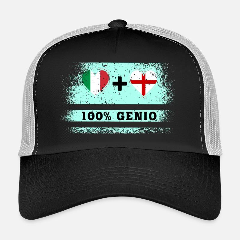 Italie et Angleterre 100% drapeau de génie Casquette trucker 