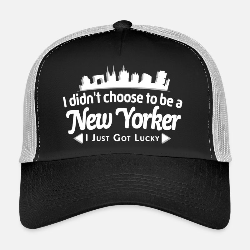New Yorker Skyline hatte Glück - Trucker Cap - Schwarz/Steingrau