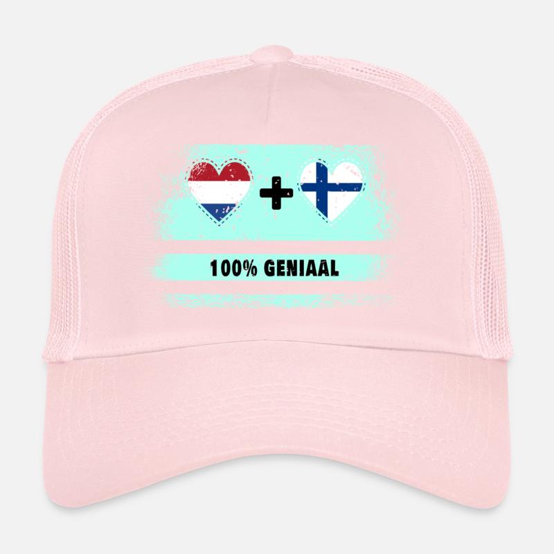 Drapeau 100% Genius de la Finlande et des Pays-Bas Casquette trucker 