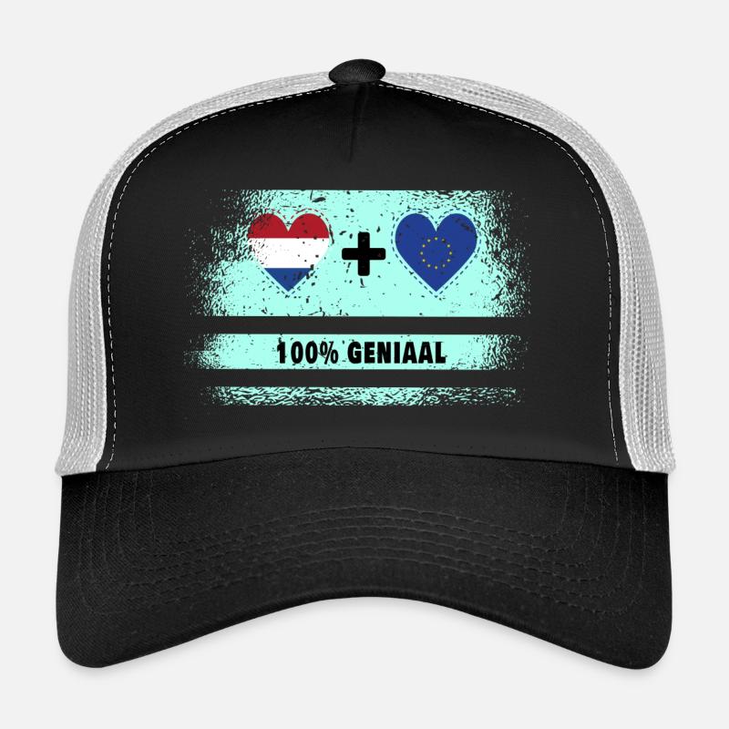 Drapeau 100% Genius de l’Europe et des Pays-Bas Casquette trucker 