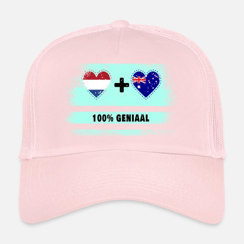 Australie et Pays-Bas Drapeau 100% Genius Casquette trucker 