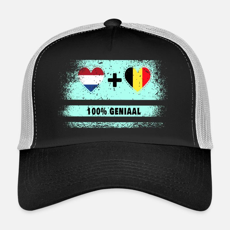 Drapeau 100% Genius de la Belgique et des Pays-Bas Casquette trucker 