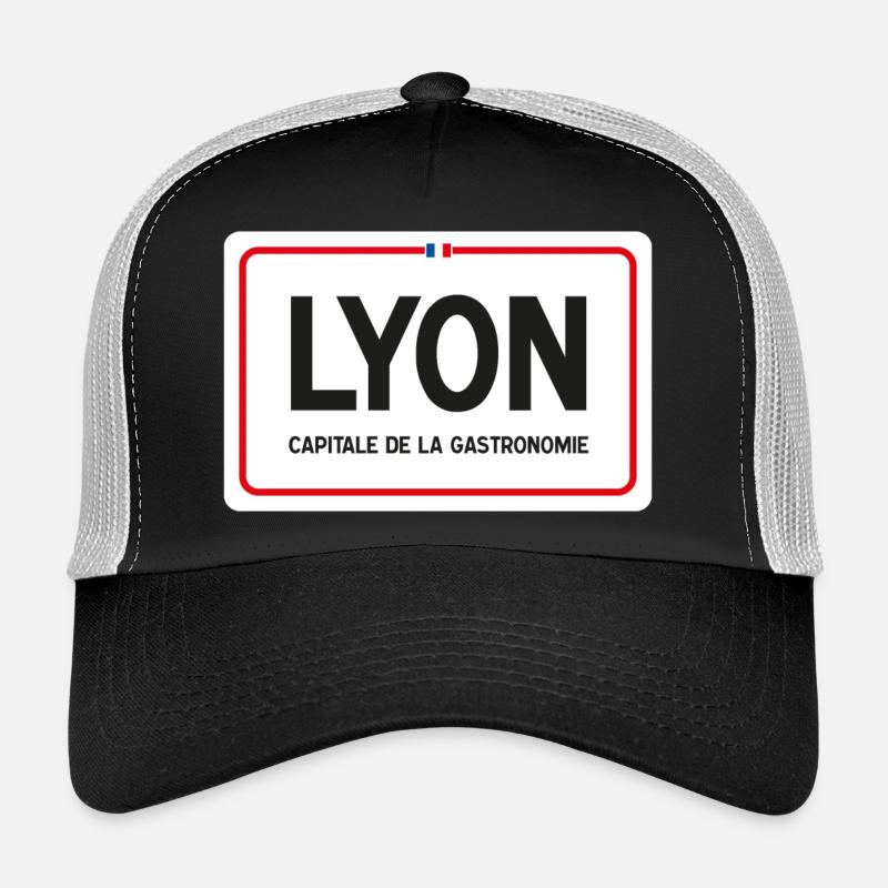Panneau de la ville de Lyon - Casquette trucker - noir/gris pierre