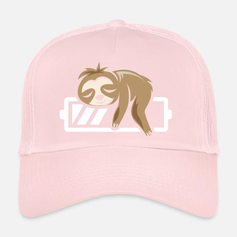 Sloth funny sleeping battery loading icon Trucker Cap