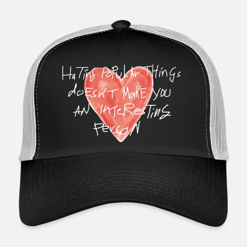 Trendy Herz Design - Trucker Cap - Schwarz/Steingrau