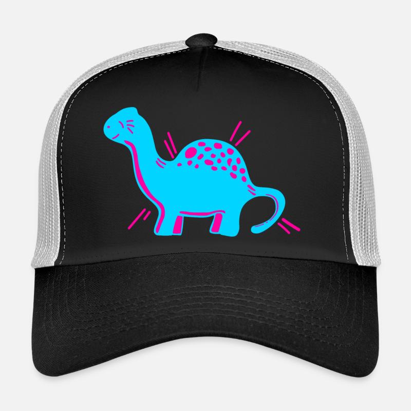 Dino Dinosaur Cute Cute Cartoon Comic Pink - Trucker Cap - black/stone grey