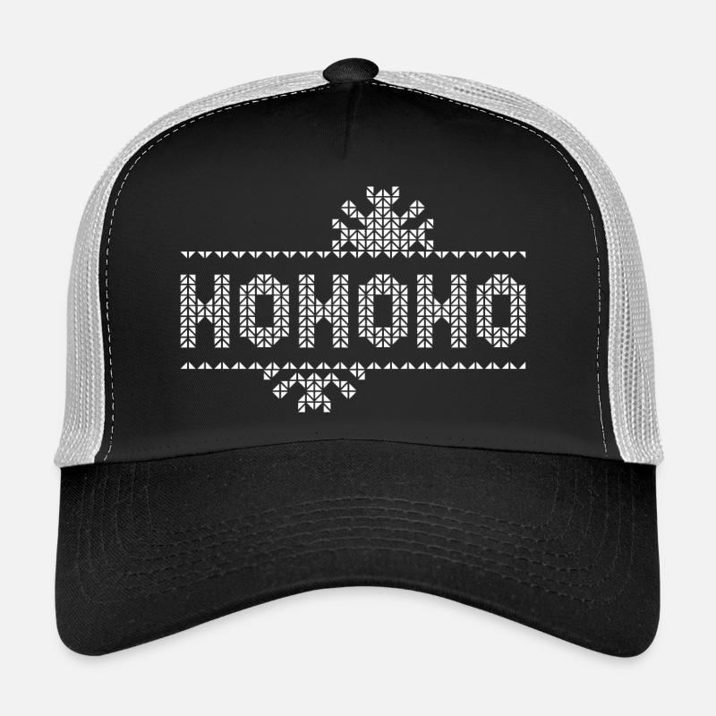 hohoho pixel Christmas Snow Crystals Logo Trucker Cap