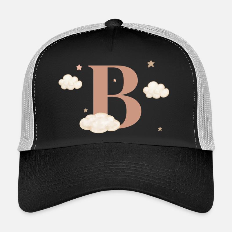 Lettre b nuages étoiles Casquette trucker 