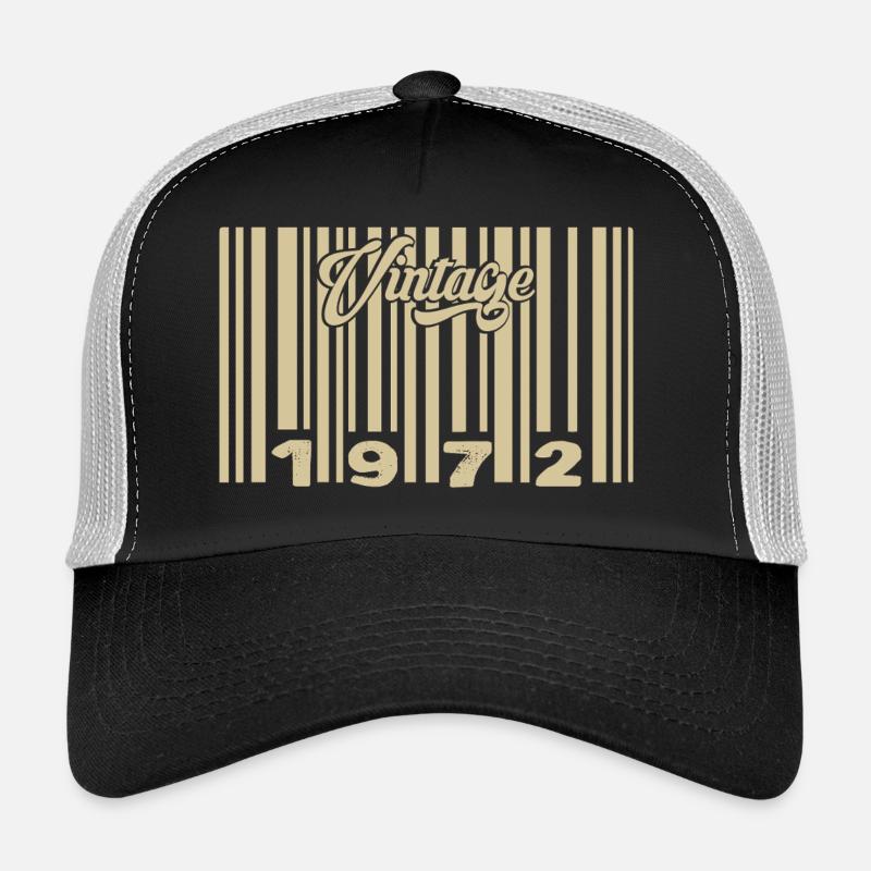 vintage 1972 Code barre 1972: Année 2025. Casquette trucker 