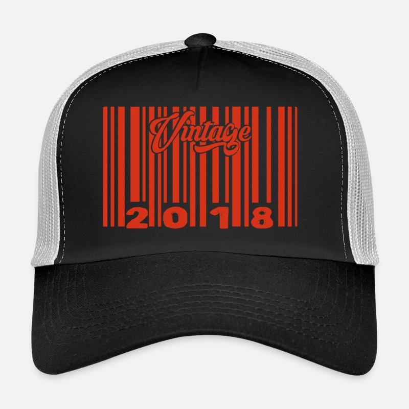 vintage 2018 né en 2018 7 ans bar code anniversair - Casquette trucker - noir/gris pierre
