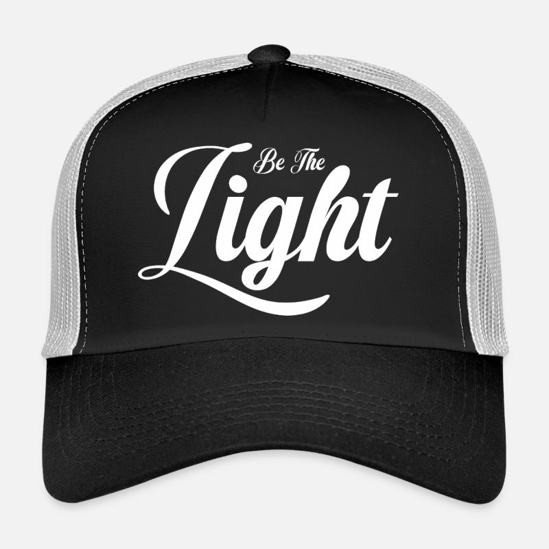 Sei das Licht | Weiße Typografie reinigen Trucker Cap