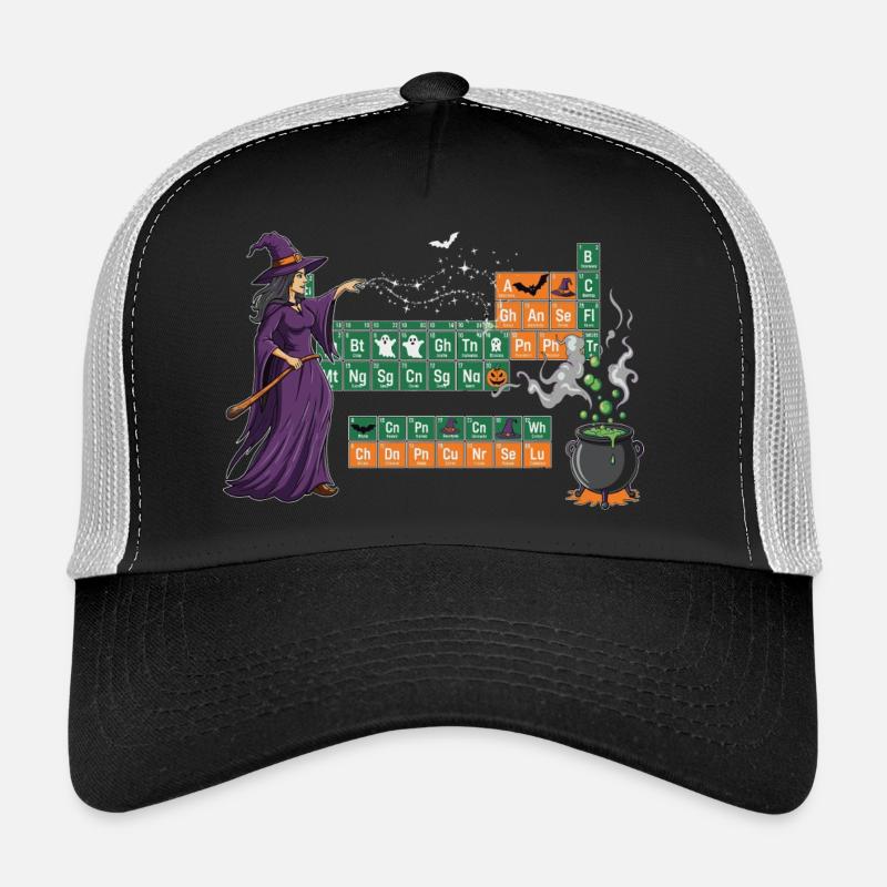 Enchanting Witch and Potion Themed Periodic Table Trucker Cap