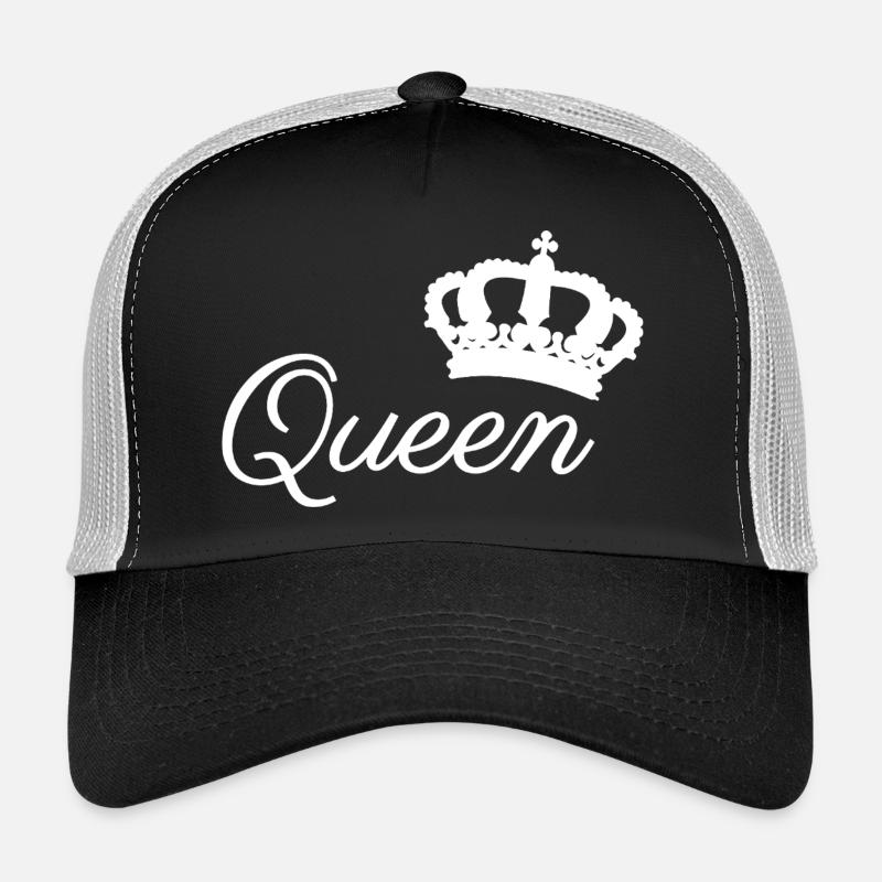 Elegantes Queen Crown Typografie-Design - Trucker Cap - Schwarz/Steingrau