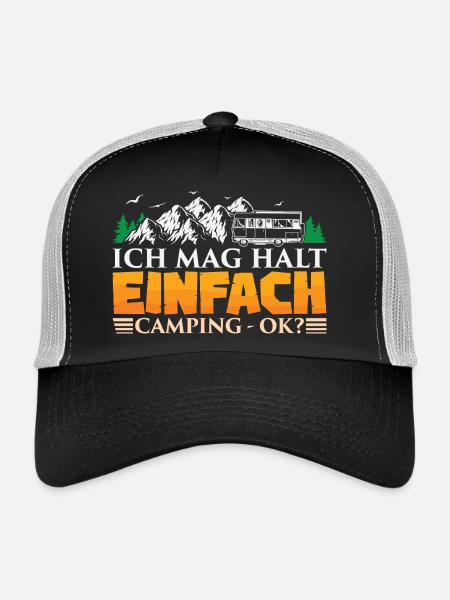 Camper Camping Caravan Saying - Trucker Cap - black/stone grey - Front