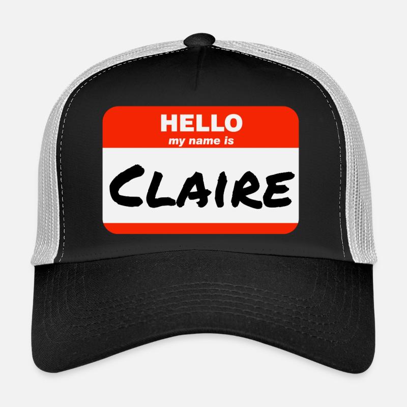 Hello My Name Is Claire Label Name Tag Trucker Cap