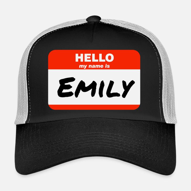 Hello My Name Is Emily Etikett Namensschild Trucker Cap