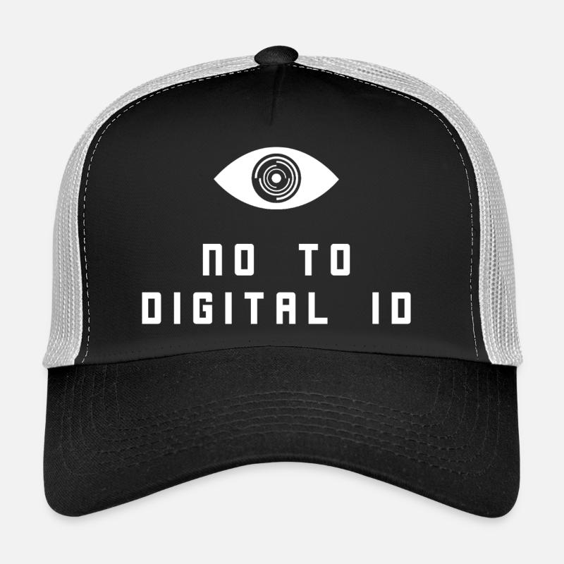 No to Digital ID - Trucker Cap - black/stone grey