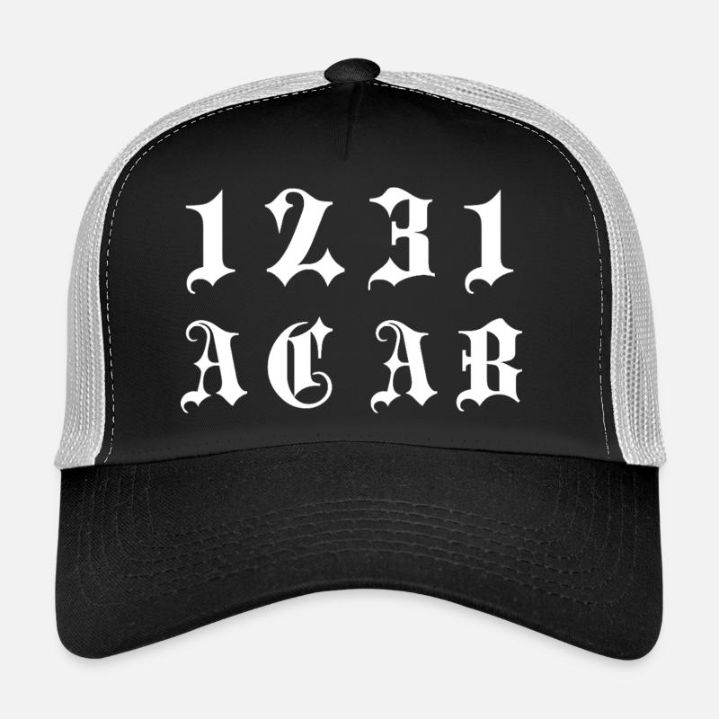 Gothic Monogramm 1231 - Trucker Cap - Schwarz/Steingrau