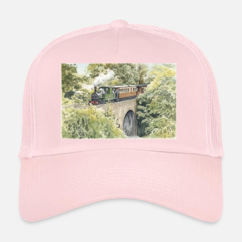 Viaduc du train à vapeur à l’aquarelle Casquette trucker 