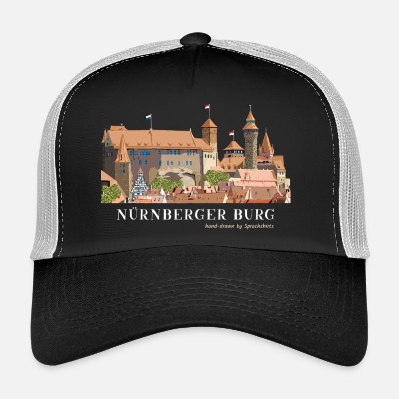 Dessin à la main du château de Nuremberg Casquette trucker 