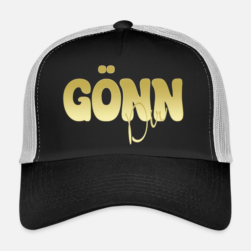 GÖNN DIR Goldglanz Typografie - Trucker Cap - Schwarz/Steingrau