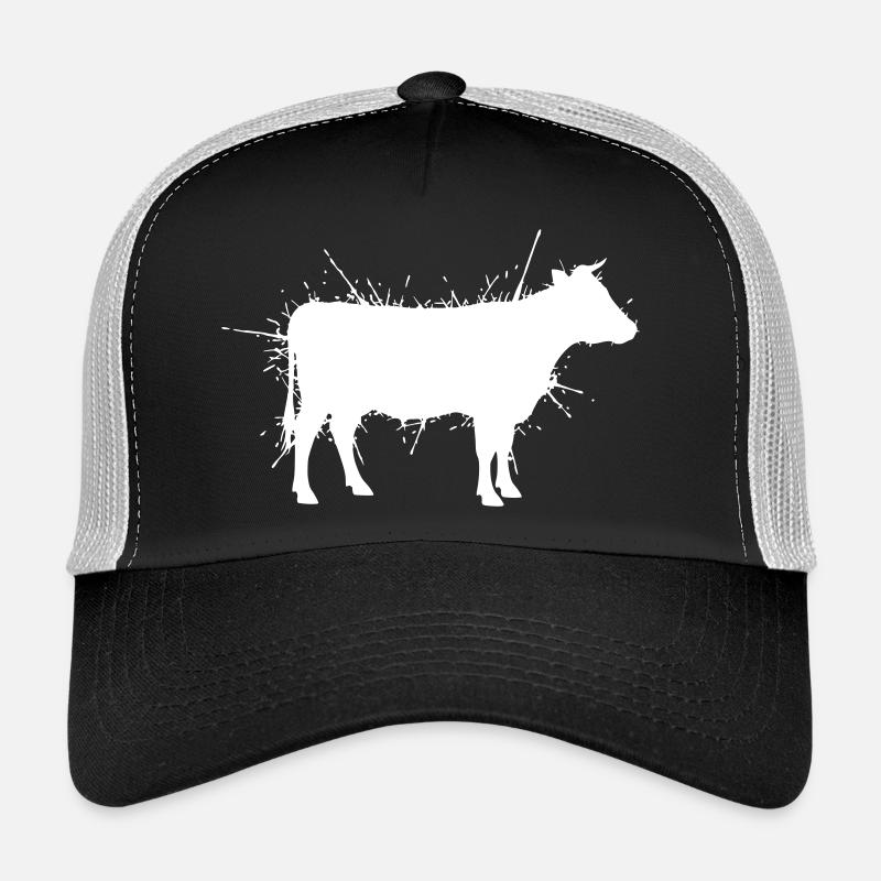 Silhouette de vache Vecteur d’éclaboussures grunge Casquette trucker 