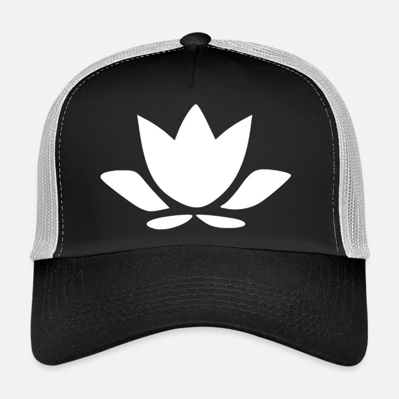 Fleur de lotus, fleur de lotus, fleur blanche, fleur de yoga Casquette trucker 