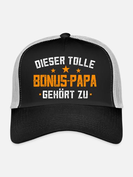 Ce super papa appartient à un cadeau pour la fête des pères - Casquette trucker  - noir/gris pierre - Devant
