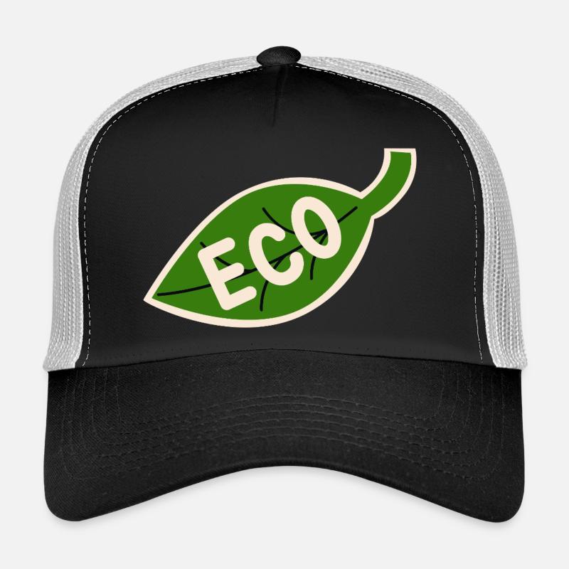 Eco Leaf Emblem - Minimal Nature Trucker Cap