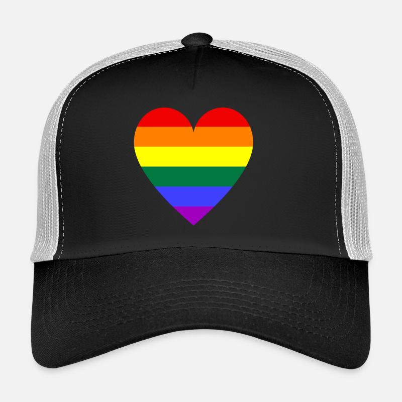 Rainbow heart Trucker Cap