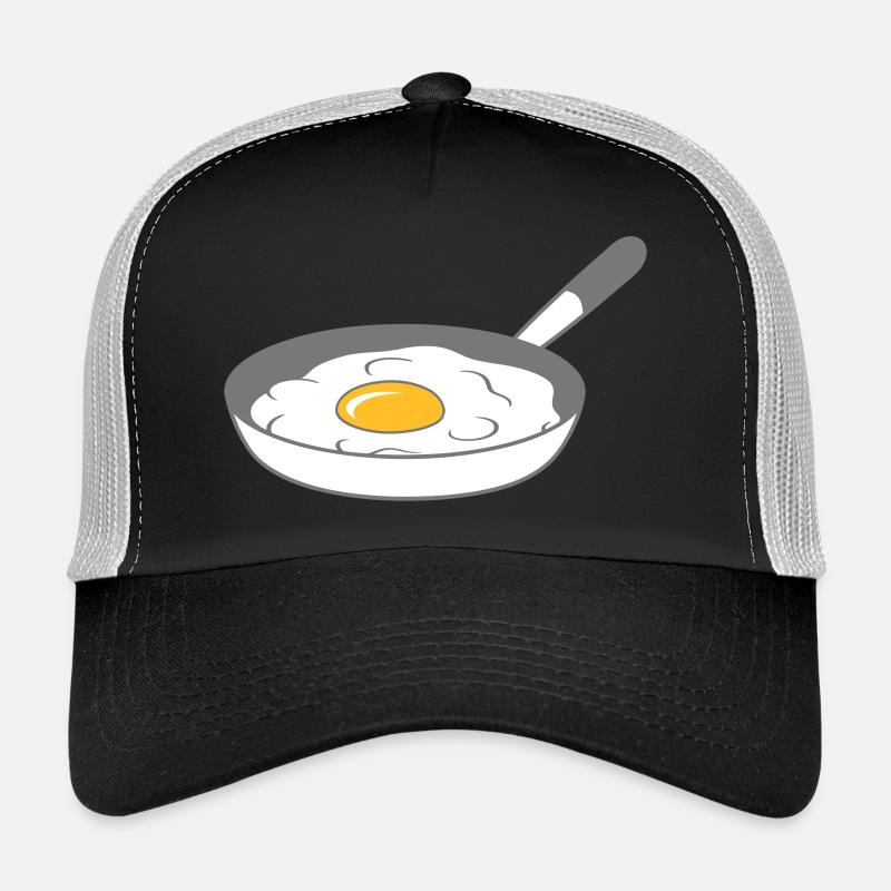 bratpfanne spiegelei kochen braten essen ei eigelb - Trucker Cap - Schwarz/Steingrau